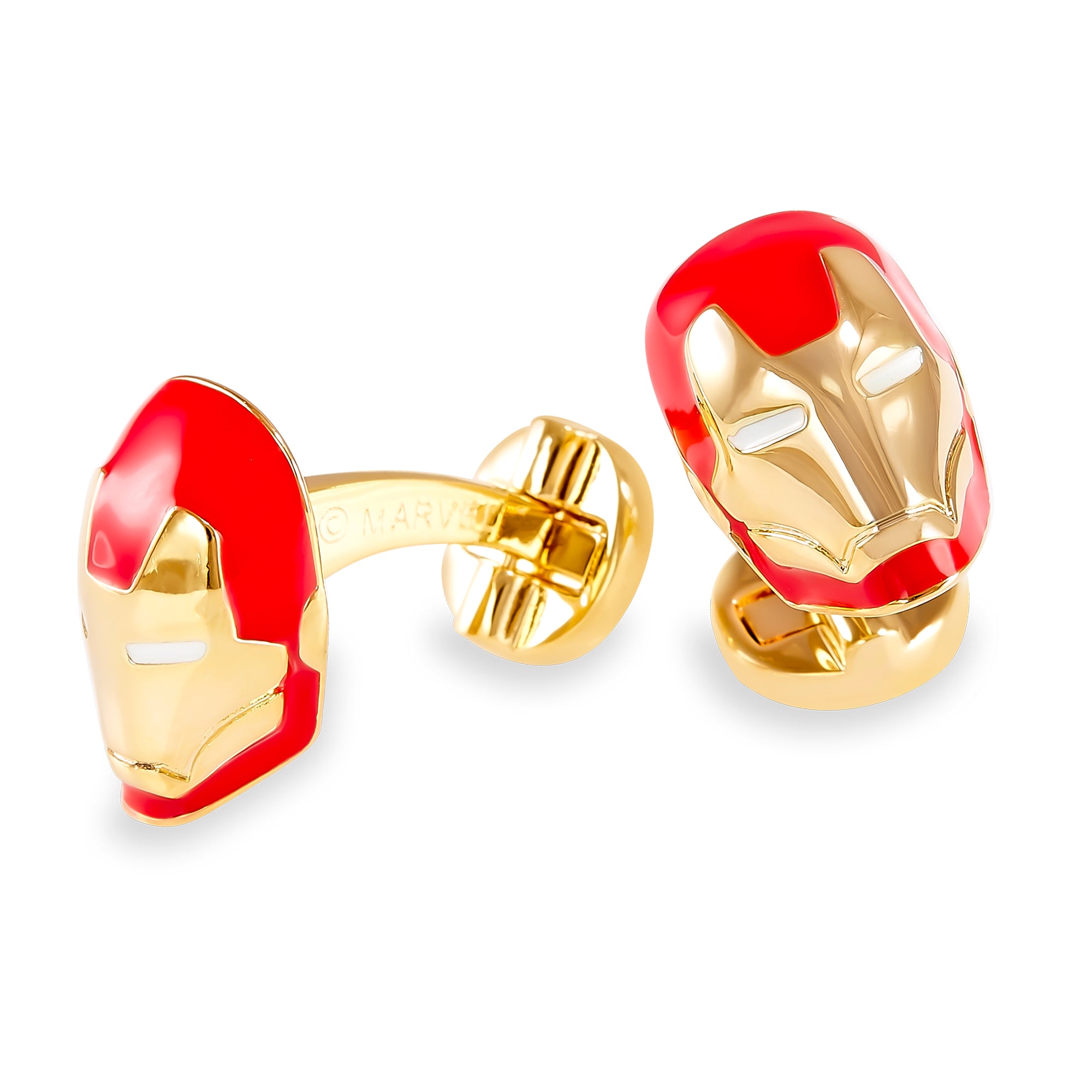Mancuernillas de Superhéroes del hombre de Hierro Color Rojo y Dorado by Puentes Denver