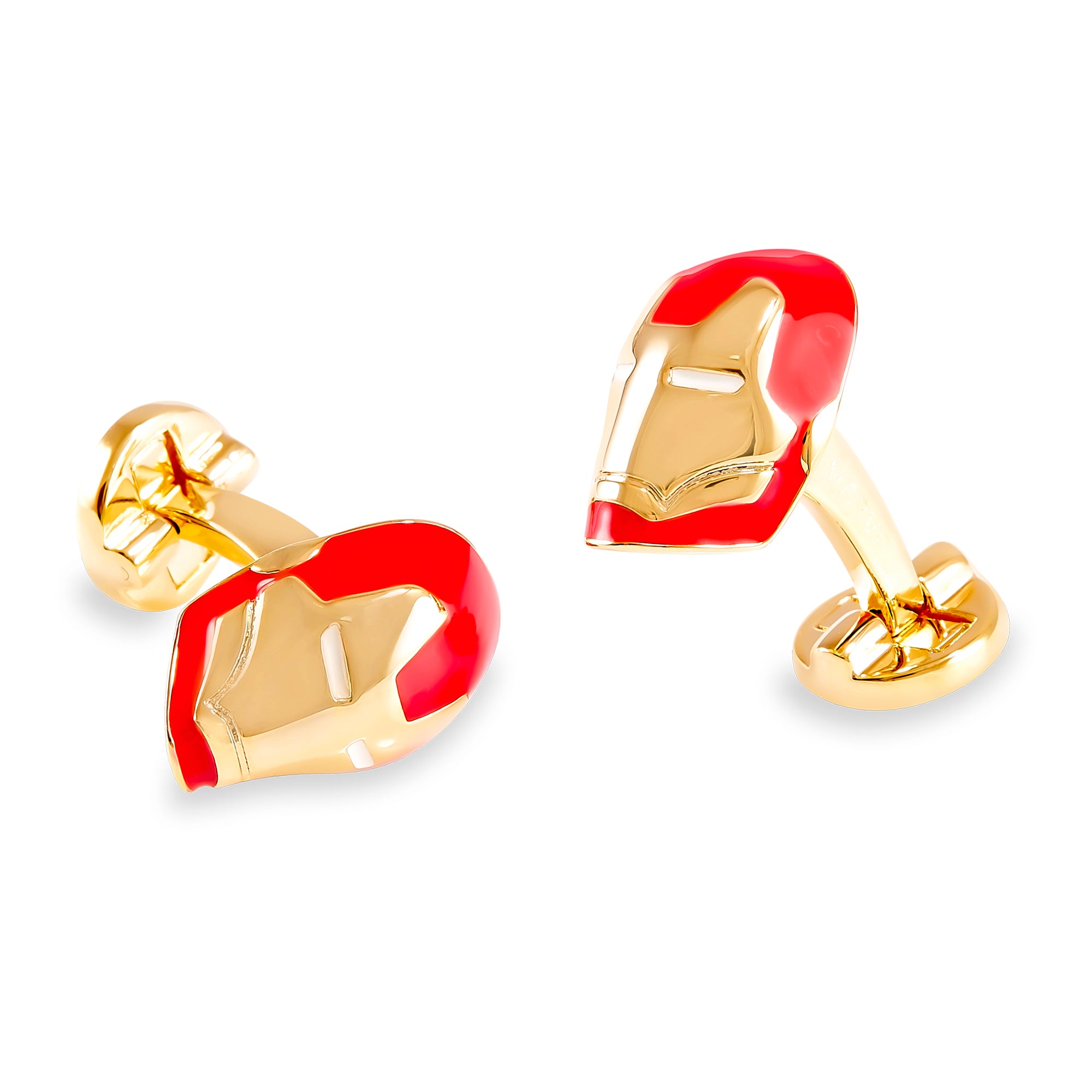 Mancuernillas de Superhéroes del hombre de Hierro Color Rojo y Dorado by Puentes Denver