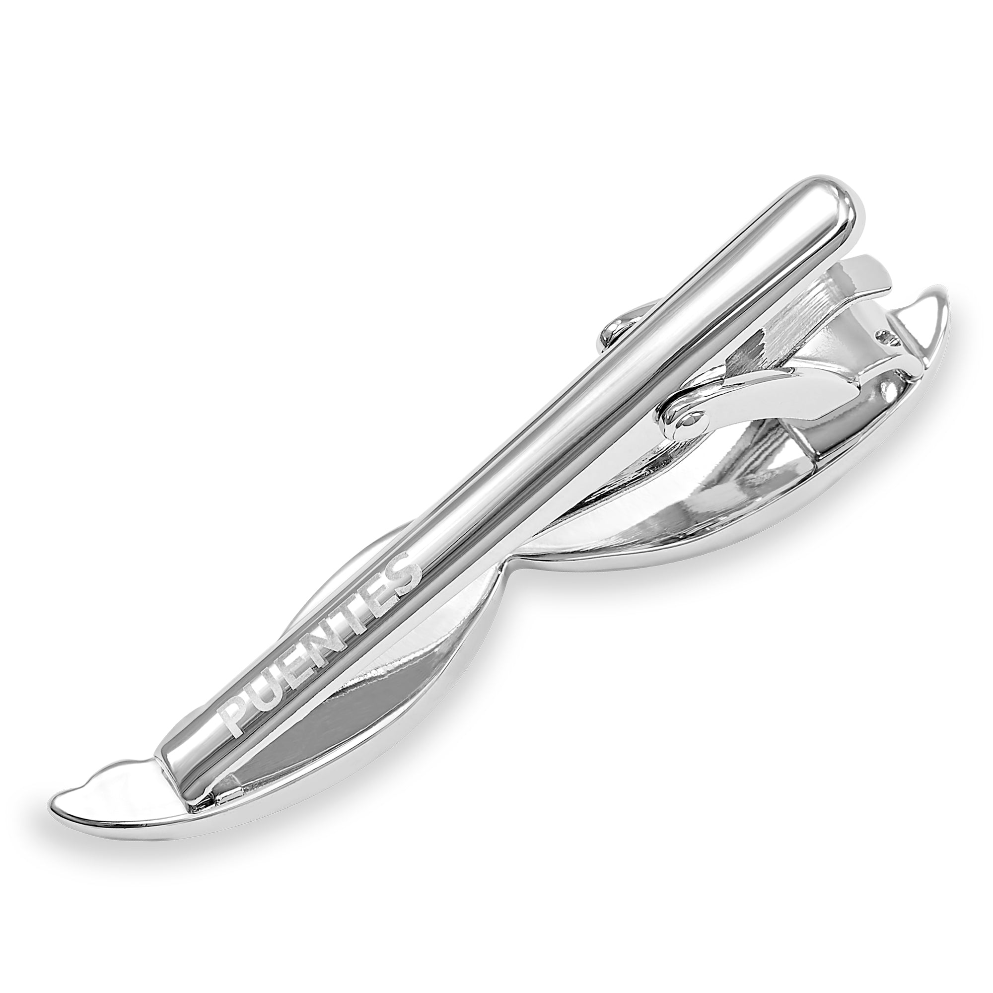 Pisacorbatas de Bigote Estilo Hipster de 5 cm de Largo Color Plateado en Caja de Regalo