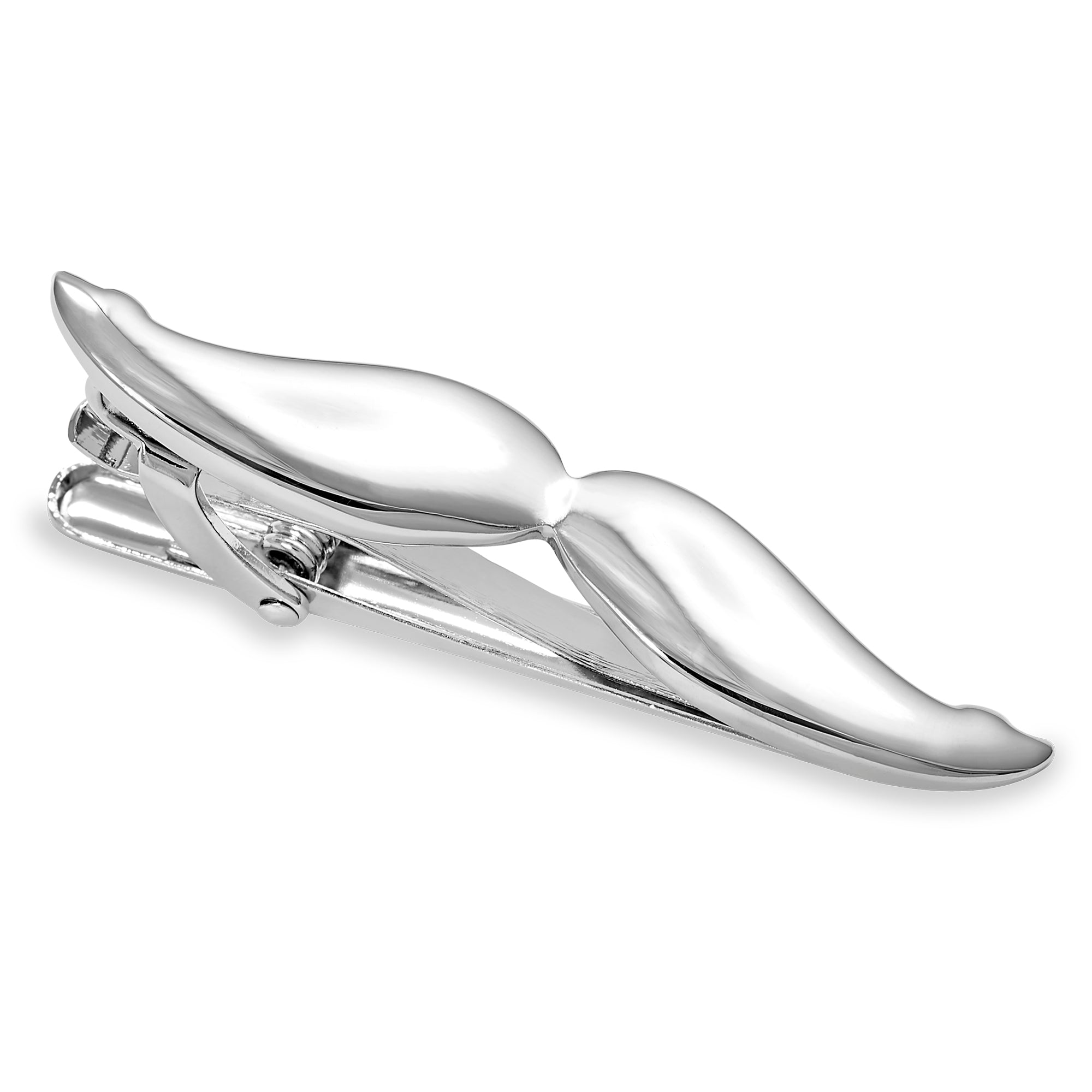 Pisacorbatas de Bigote Estilo Hipster de 5 cm de Largo Color Plateado en Caja de Regalo