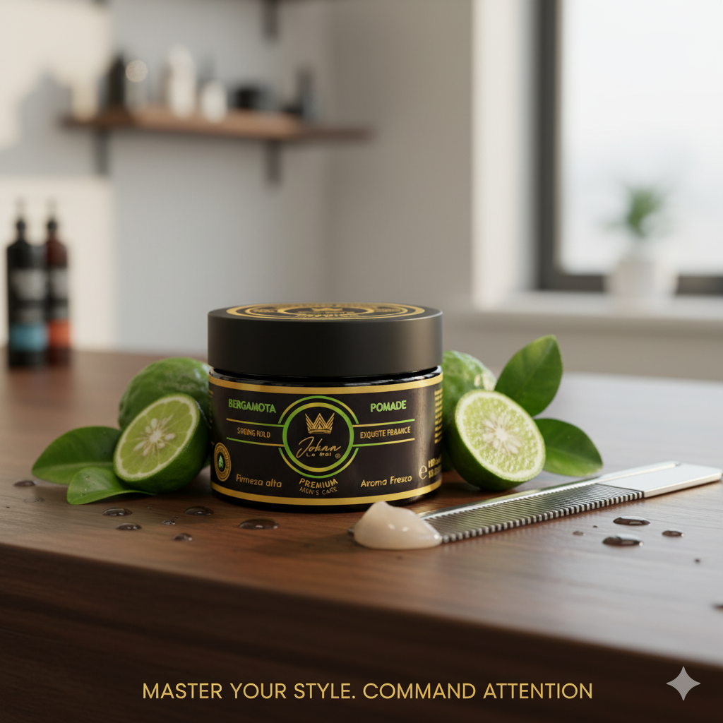Pomada Fijadora Para cabello Premium con aceite de Bergamota Alta fijación 150gr By Johnn le Roi