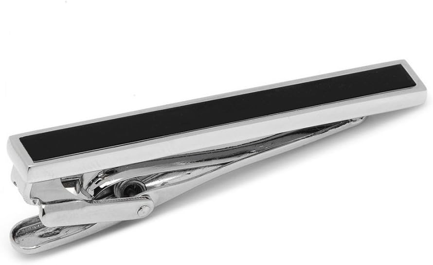 Puentes Denver Pisacorbata Estilo Ejecutivo Incrustado Negro 5 CM de Largo en Caja de Regalo