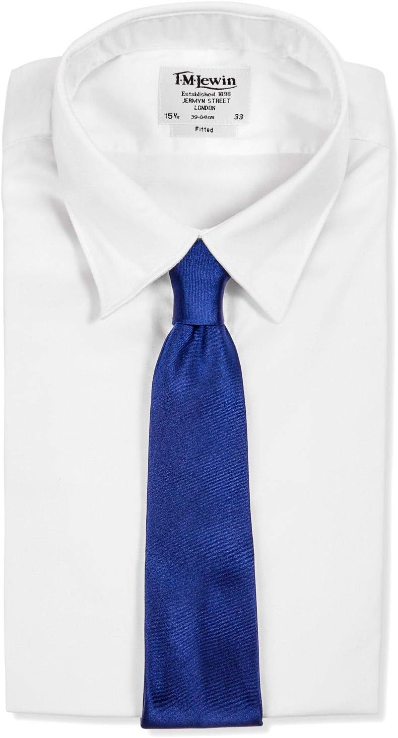 Puentes Denver Corbata Premium de 100% Seda, Azul 7.6 cm de Ancho