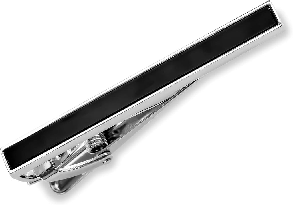Puentes Denver Pisacorbata Estilo Ejecutivo Incrustado Negro 5 CM de Largo en Caja de Regalo