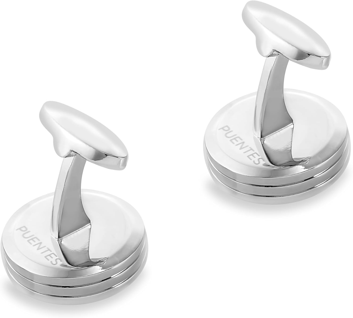 Mancuernillas Plateadas Modelo Tourbillon con Movimiento al Agitar Marca Puentes Denver