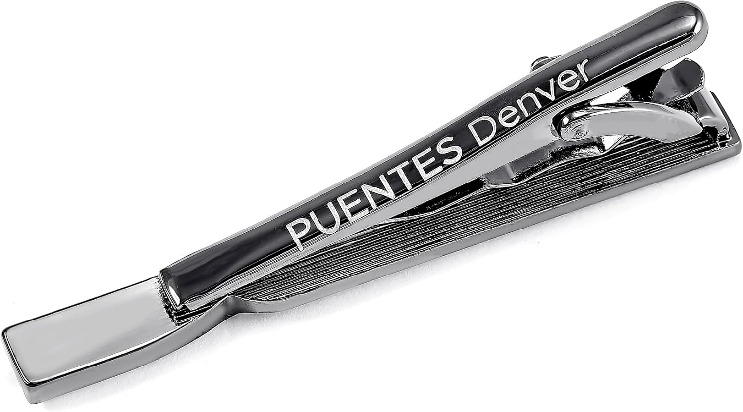 Set de Pisacorbatas de Clip 5.4 cm Tri color Estilo Onda Sofisticado en caja de Regalo Puentes Denver