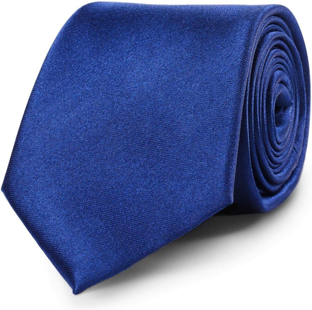 Puentes Denver Corbata Premium de 100% Seda, Azul 7.6 cm de Ancho