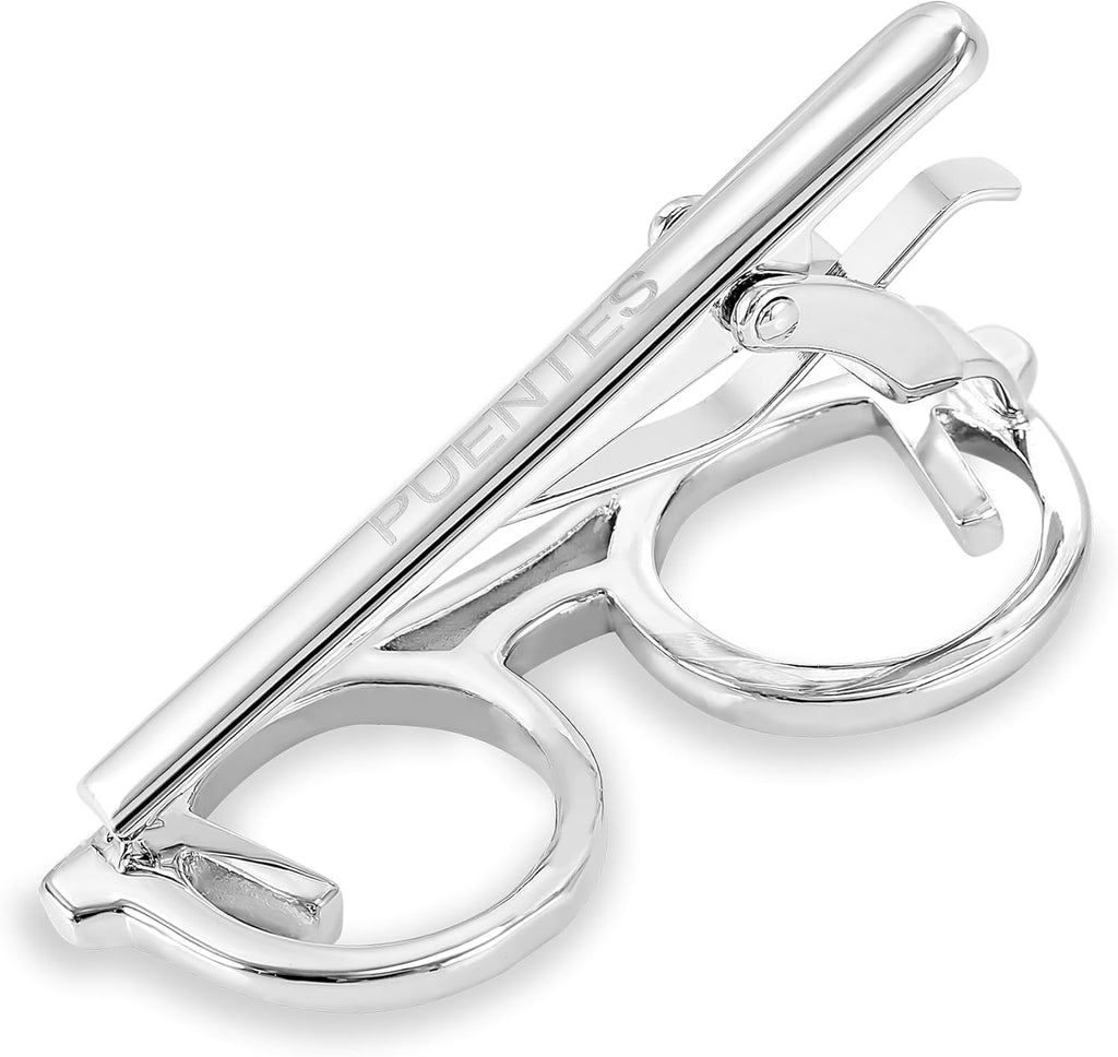 Set de 3-Pisacorbatas Ejecutivos de Lujo Hipster Pluma fuente, Anteojos, Liso en Caja de regalo Puentes Denver
