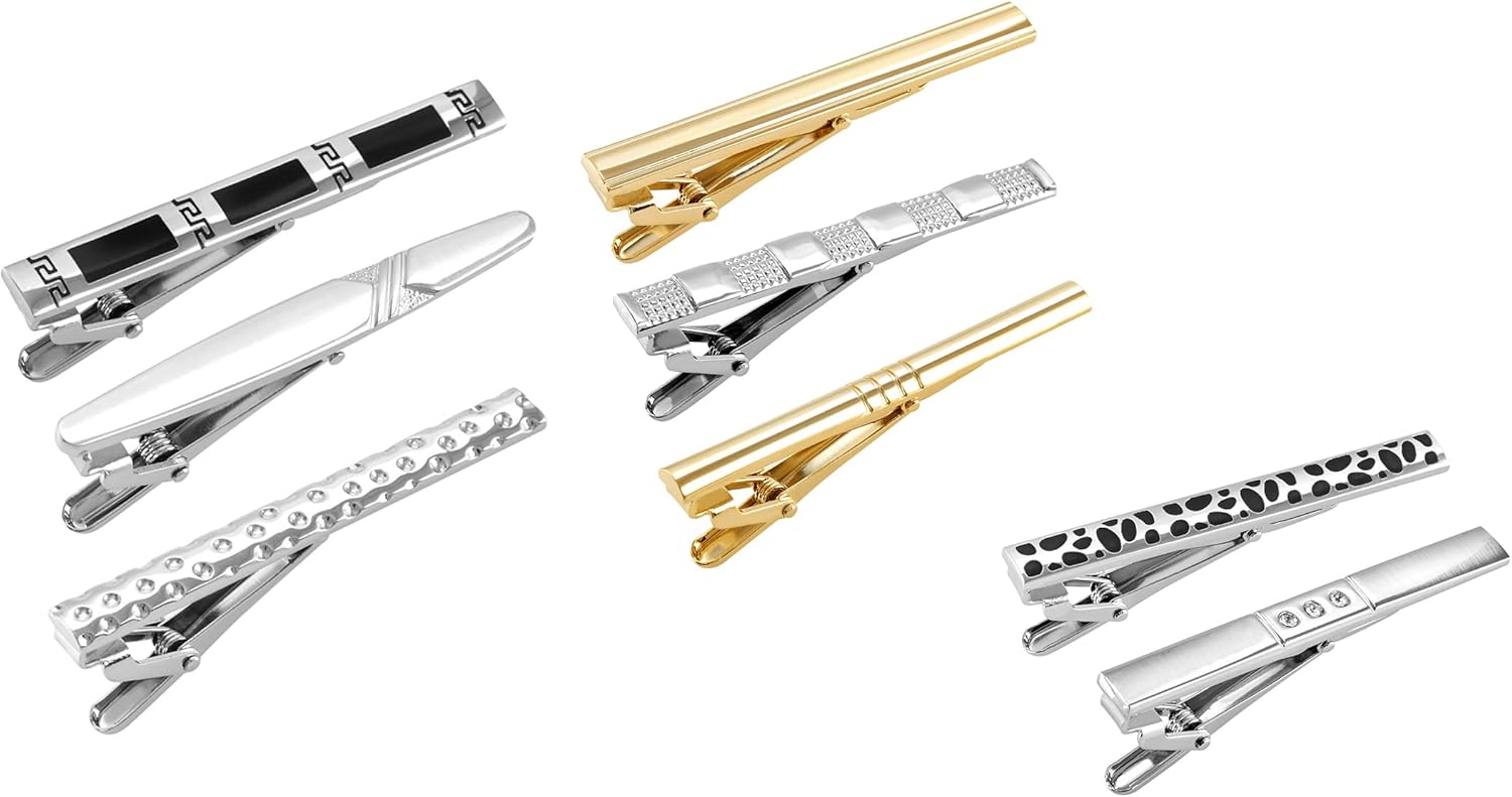 Juego de Pisacorbatas de 8 Piezas de Lujo 5.9 cm en Caja de Regalo Puentes Denver