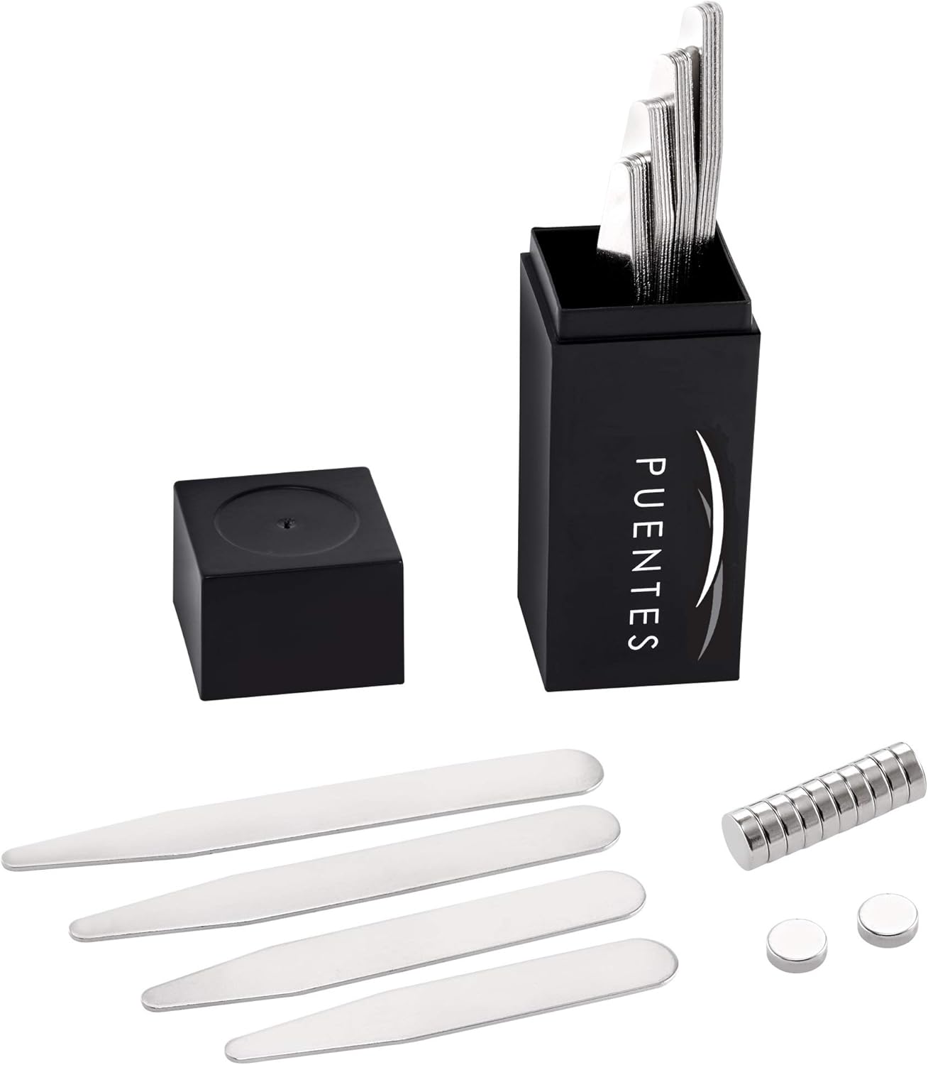 Varillas de Acero Inoxidable para Cuellos de Camisas (Ballenas) con 24 pizas y 10 imanes de Neodimio