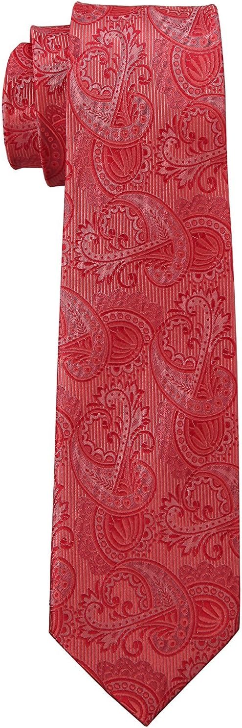 Coral Paisley Rosa Boda Collection corbata seda 100% Necktie, 7,6 cm