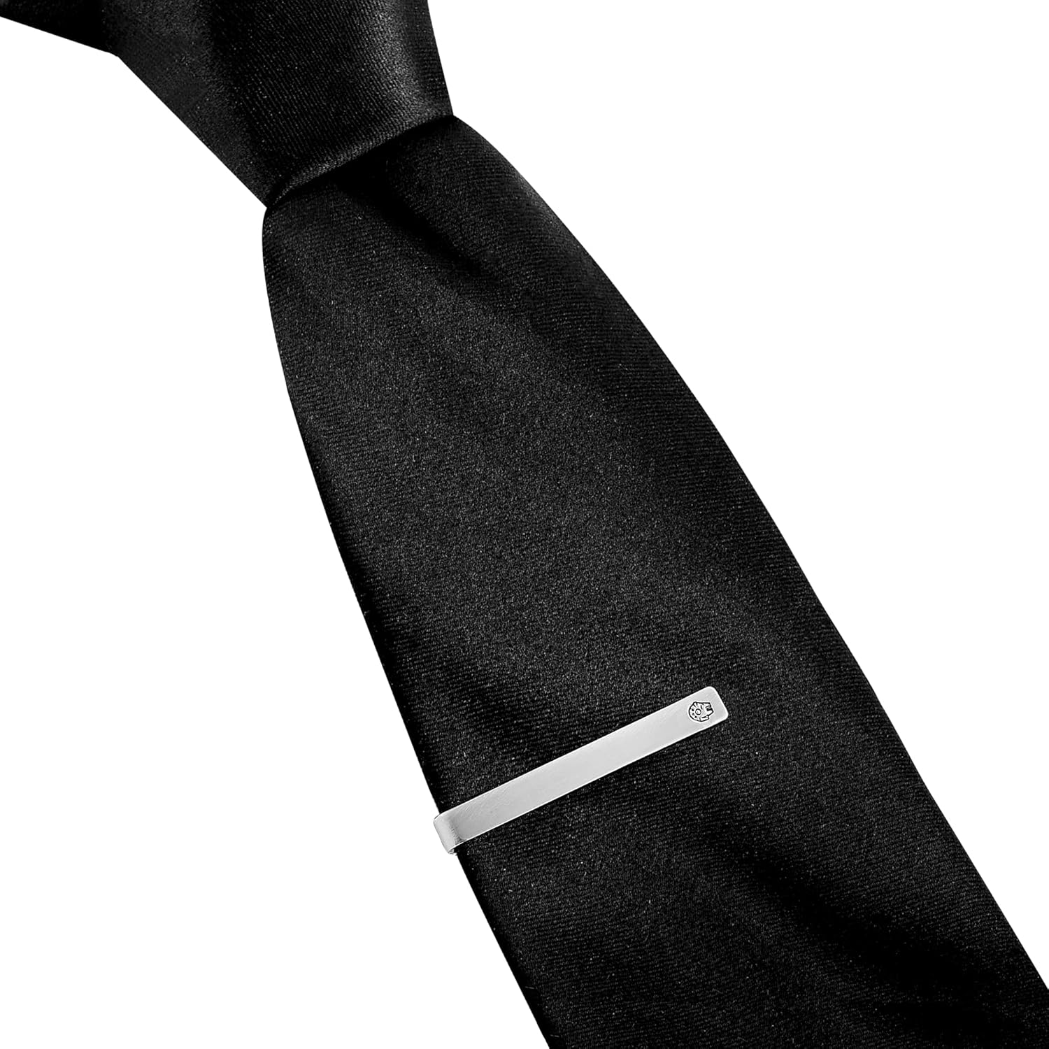 Pisacorbatas 3.8 cm Slim fit Halcón Milenario Grabado en Caja de Regalo