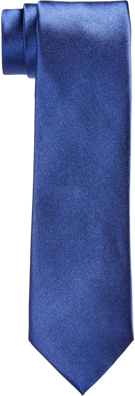 Puentes Denver Corbata Premium de 100% Seda, Azul 7.6 cm de Ancho