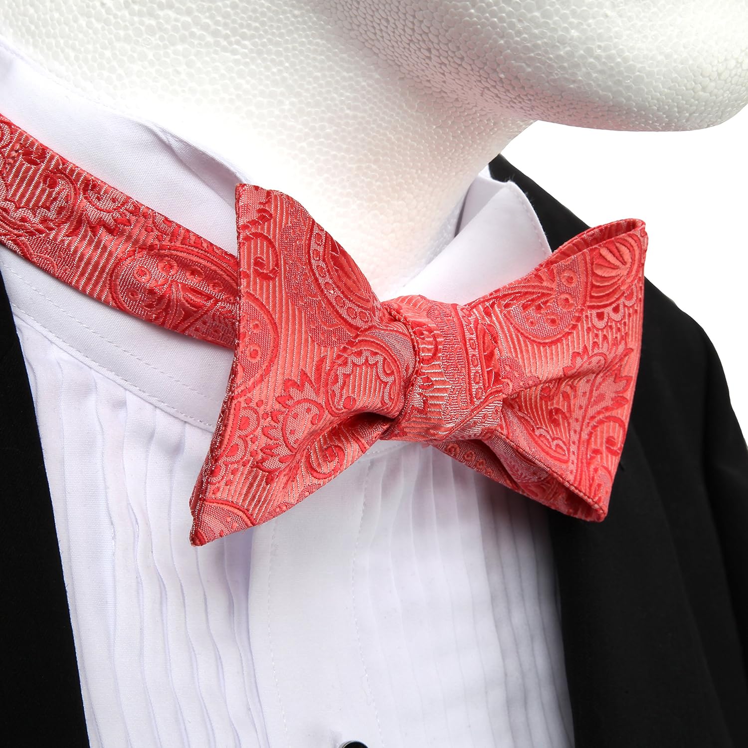 Moño Corbatín 100% seda, cachemir Rosado Colección de Bodas ideal para padrinos de boda