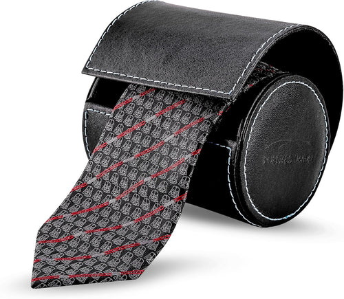 Corbatero Piel Sintetica Estuche de Viaje para corbatas Moderno Broche Iman Marca Puentes Denver