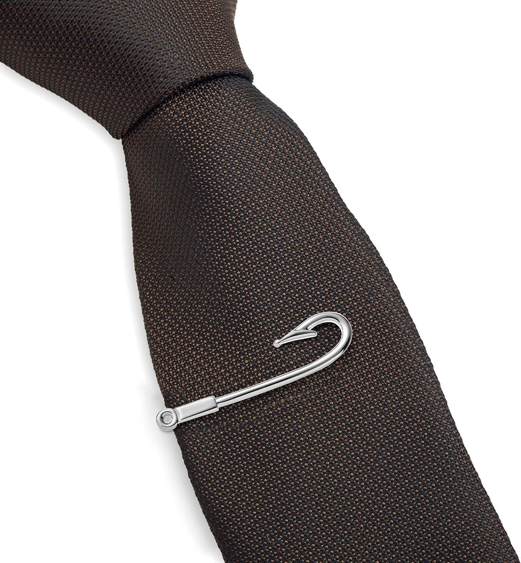 3 pieza Tie Clip Bar Set, 5,1 cm Plata Tie Clip, Anchor, anzuelo Tie Clip en caja de regalo puentes Denver