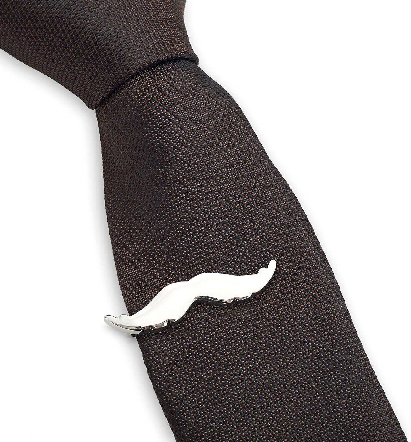 Juego de Pisacorbatas Hipster de 3 piezas, Bigote, Llave vintage y Barra lisa, Plateados de 4.5 cm Slim C/caja de regalo