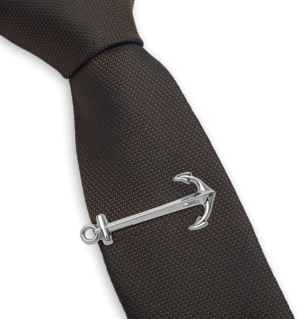 3 pieza Tie Clip Bar Set, 5,1 cm Plata Tie Clip, Anchor, anzuelo Tie Clip en caja de regalo puentes Denver