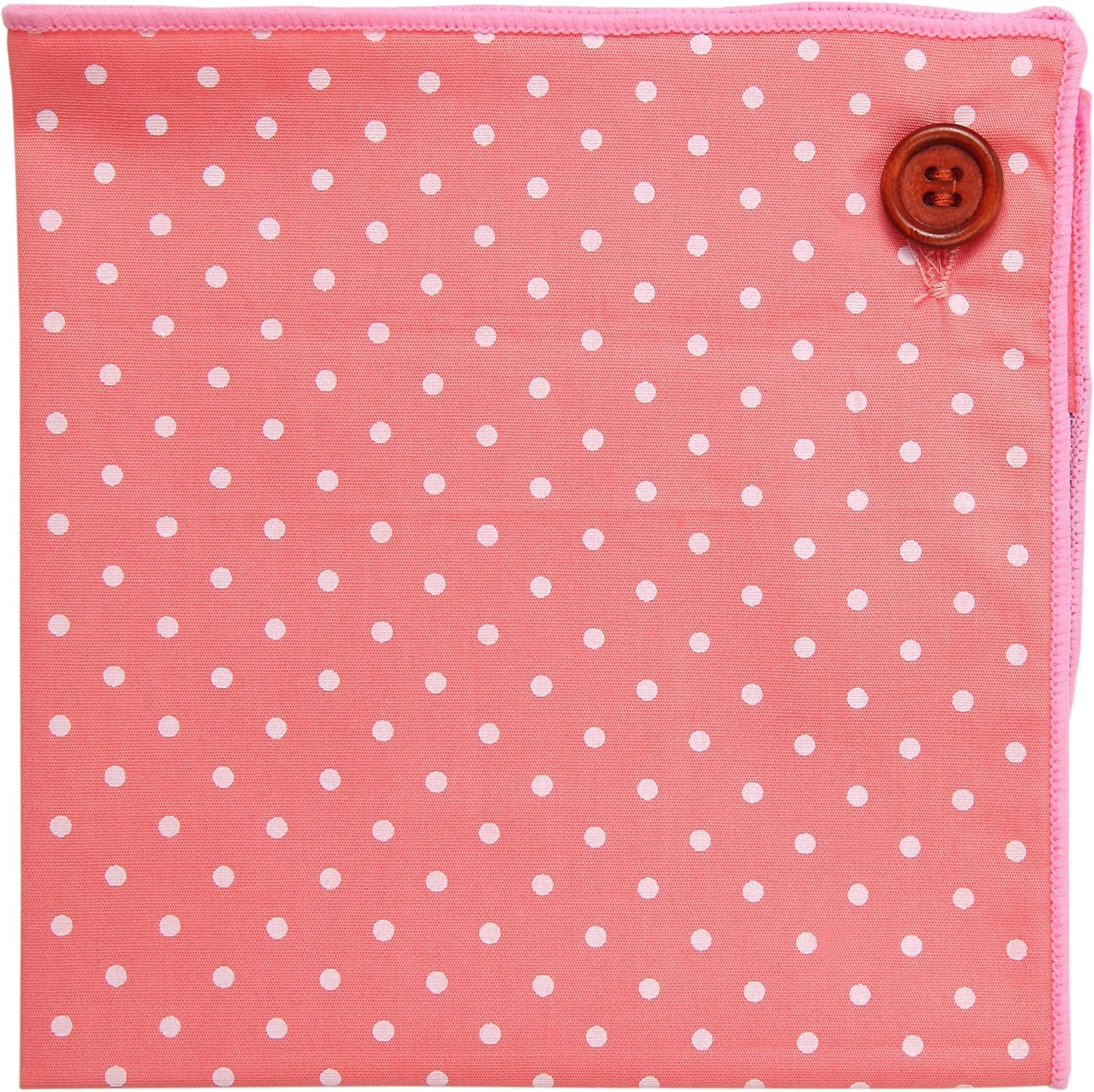 Pañuelo de bolsillo 100% algodón, Diseño de lunares rosas C/botón, Colección de Puentes Denver