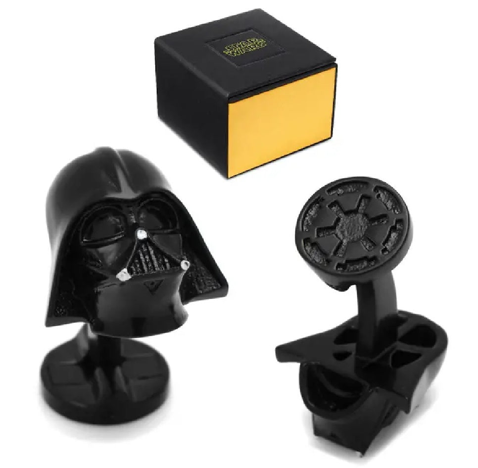 Mancuernillas Casco Darth Vader Negras Star wars en Caja de Regalo Marca Puentes Denver