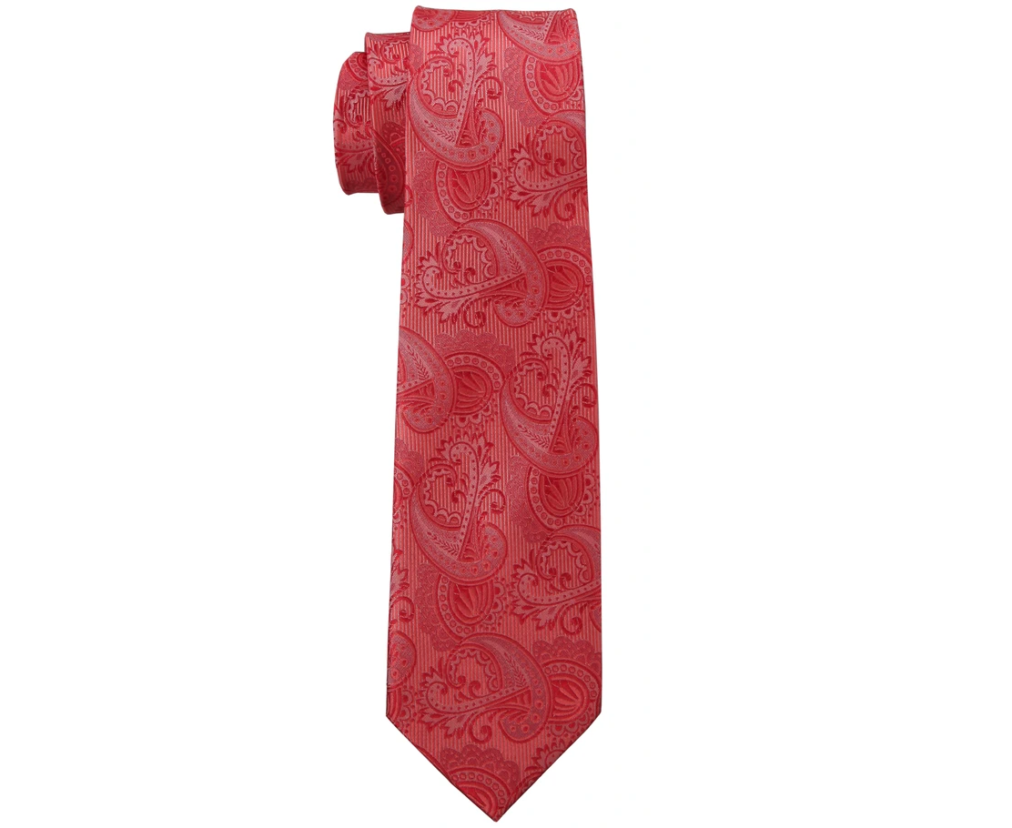 Coral Paisley Rosa Boda Collection corbata seda 100% Necktie, 7,6 cm