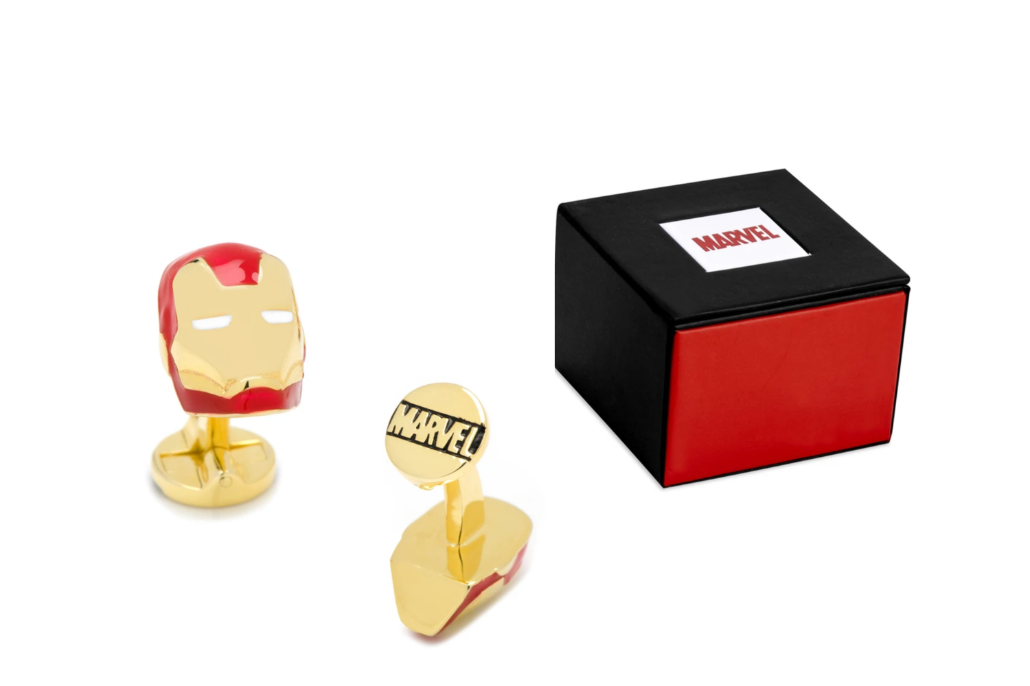 Mancuernillas de Superhéroes del hombre de Hierro Color Rojo y Dorado by Puentes Denver